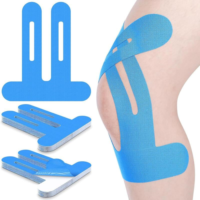 Precut Kinesiology Tape for Knees, 10 Pcs - Knee Support & Stability, Knee Pain Relief Athletic Tape - Waterproof & Elastic, Breathable Hypoallergenic Latex-Free Tape, Black