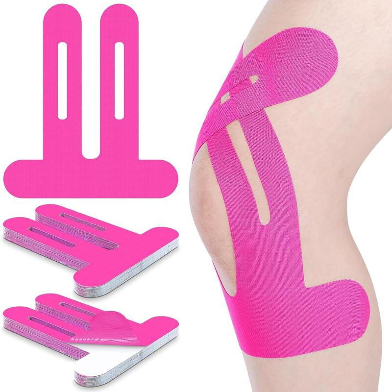 Precut Kinesiology Tape for Knees, 10 Pcs - Knee Support & Stability, Knee Pain Relief Athletic Tape - Waterproof & Elastic, Breathable Hypoallergenic Latex-Free Tape, Black