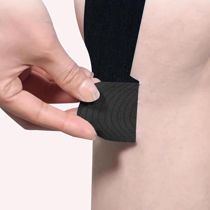 Precut Kinesiology Tape for Knees, 10 Pcs - Knee Support & Stability, Knee Pain Relief Athletic Tape - Waterproof & Elastic, Breathable Hypoallergenic Latex-Free Tape, Black