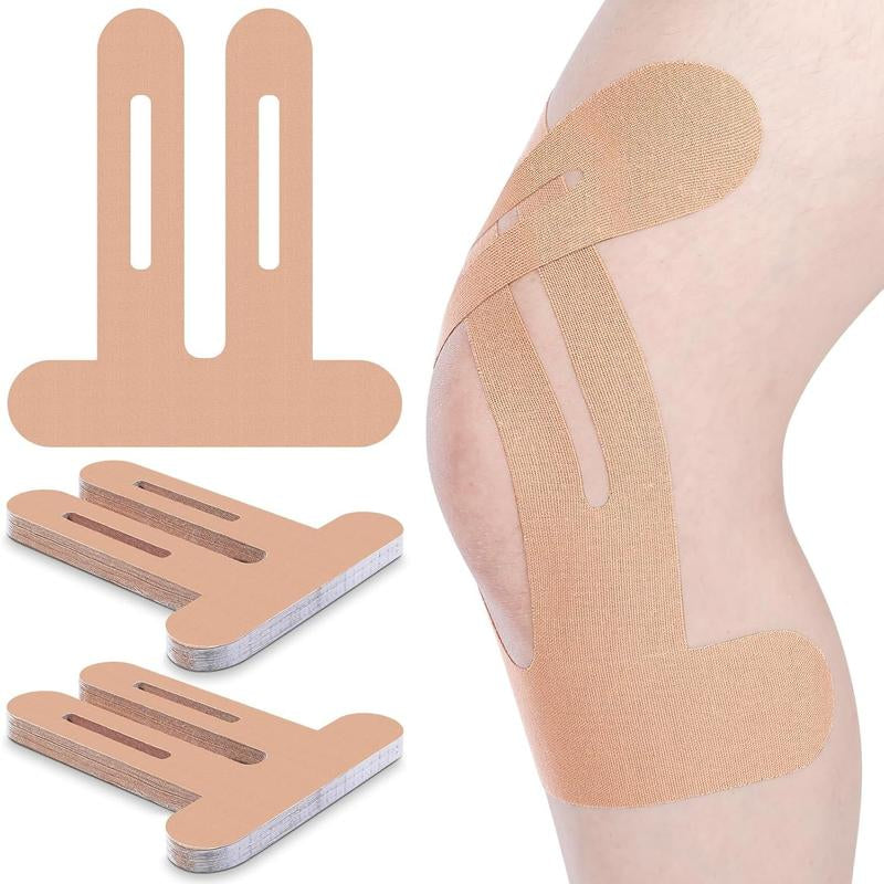 Precut Kinesiology Tape for Knees, 10 Pcs - Knee Support & Stability, Knee Pain Relief Athletic Tape - Waterproof & Elastic, Breathable Hypoallergenic Latex-Free Tape, Black