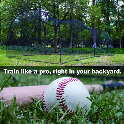 22/30 FT Portable Baseball & Softball Batting Cage for Backyard Batting Practice, Durable Large Enclosed Batting Cage with Pitching Machine Hole and Removable Door Training Equipment Banana Ball Baseball