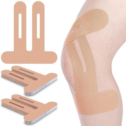 Precut Kinesiology Tape for Knees, 10 Pcs - Knee Support & Stability, Knee Pain Relief Athletic Tape - Waterproof & Elastic, Breathable Hypoallergenic Latex-Free Tape, Black